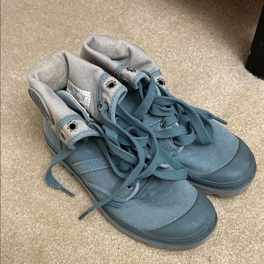 Palladium Blue and Gray Combat Boots
